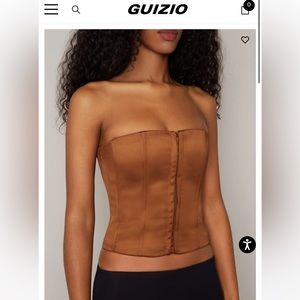 Brown Satin Corset by Danielle Guizio, size small